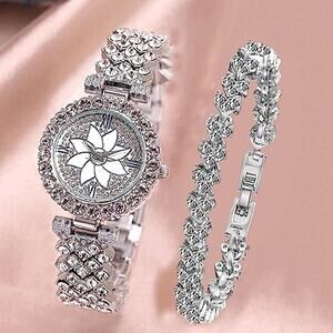 Watch Women Set 2-Pcs.  Bracelet Silver Set Sophisticated & Stylish for Women
